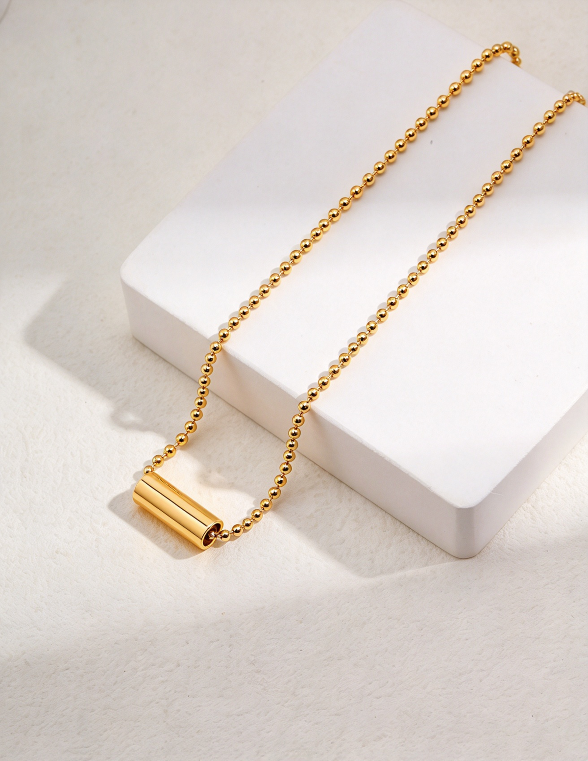 Minimal Geometric Cylinder S925 Sterling Silver Pendant Necklace