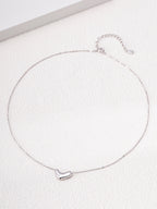 S925 Sterling Silver Minimal Curved Heart Pendant Necklace | Vintage Gold & Silver Adjustable Chain