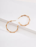 S925 Sterling Silver Bamboo Hoop Earrings