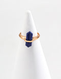 S925 Sterling Silver Natural Lapis Lazuli Open Ring | Vintage Gold Statement Ring