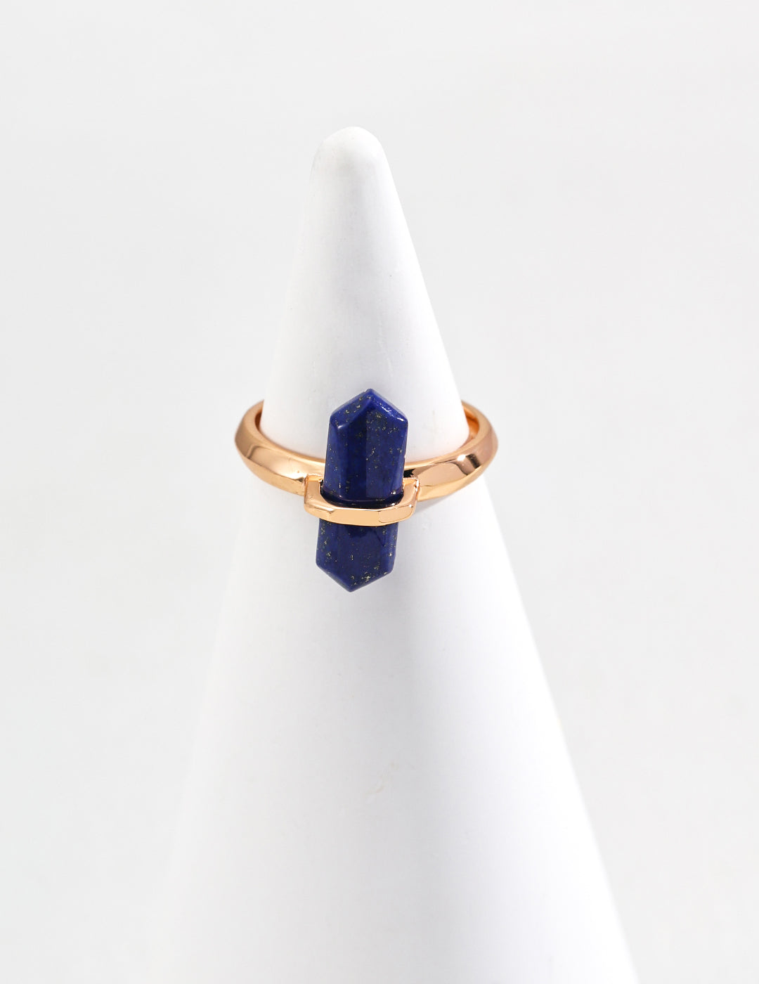 S925 Sterling Silver Natural Lapis Lazuli Open Ring | Vintage Gold Statement Ring