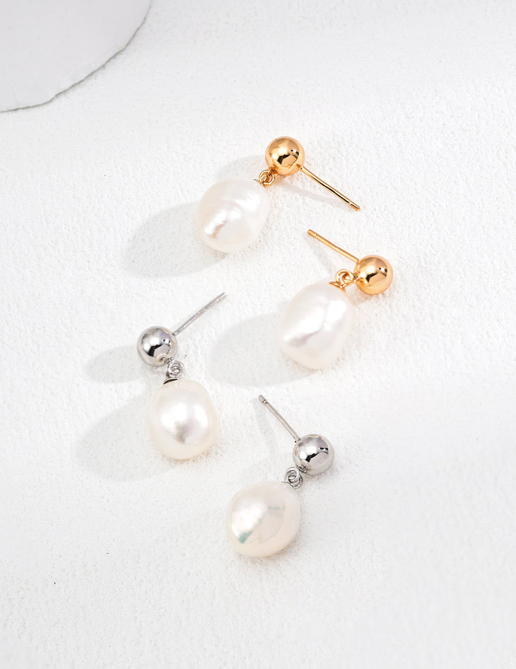 Baroque Pearl Drop Earrings, Irregular Freshwater Pearl Earrings