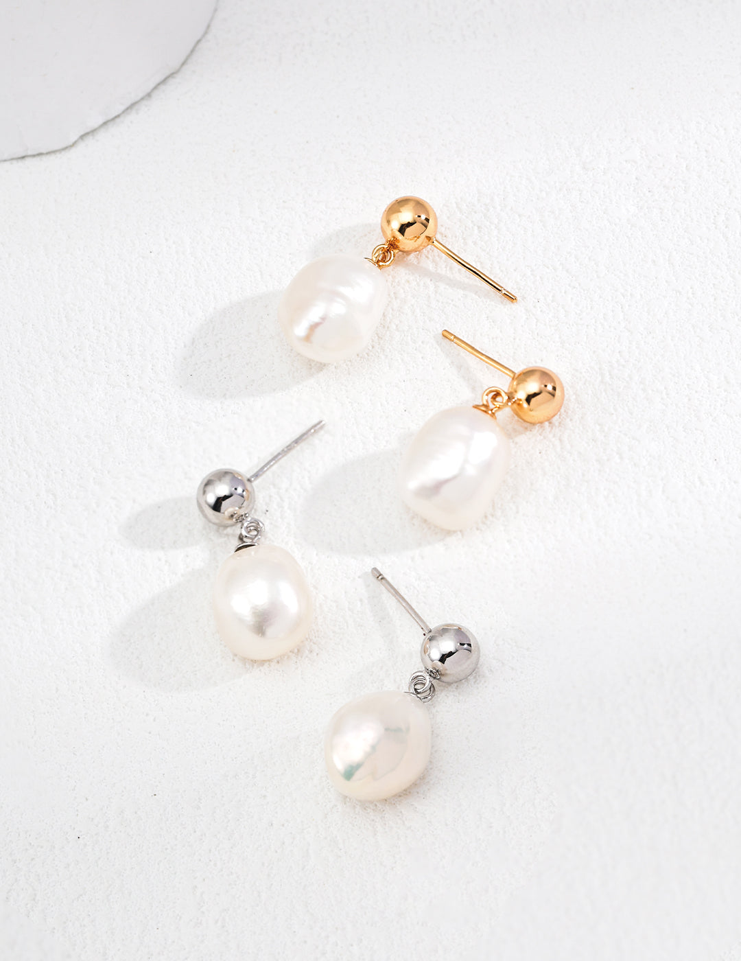 Baroque Pearl Drop Earrings, Irregular Freshwater Pearl Earrings