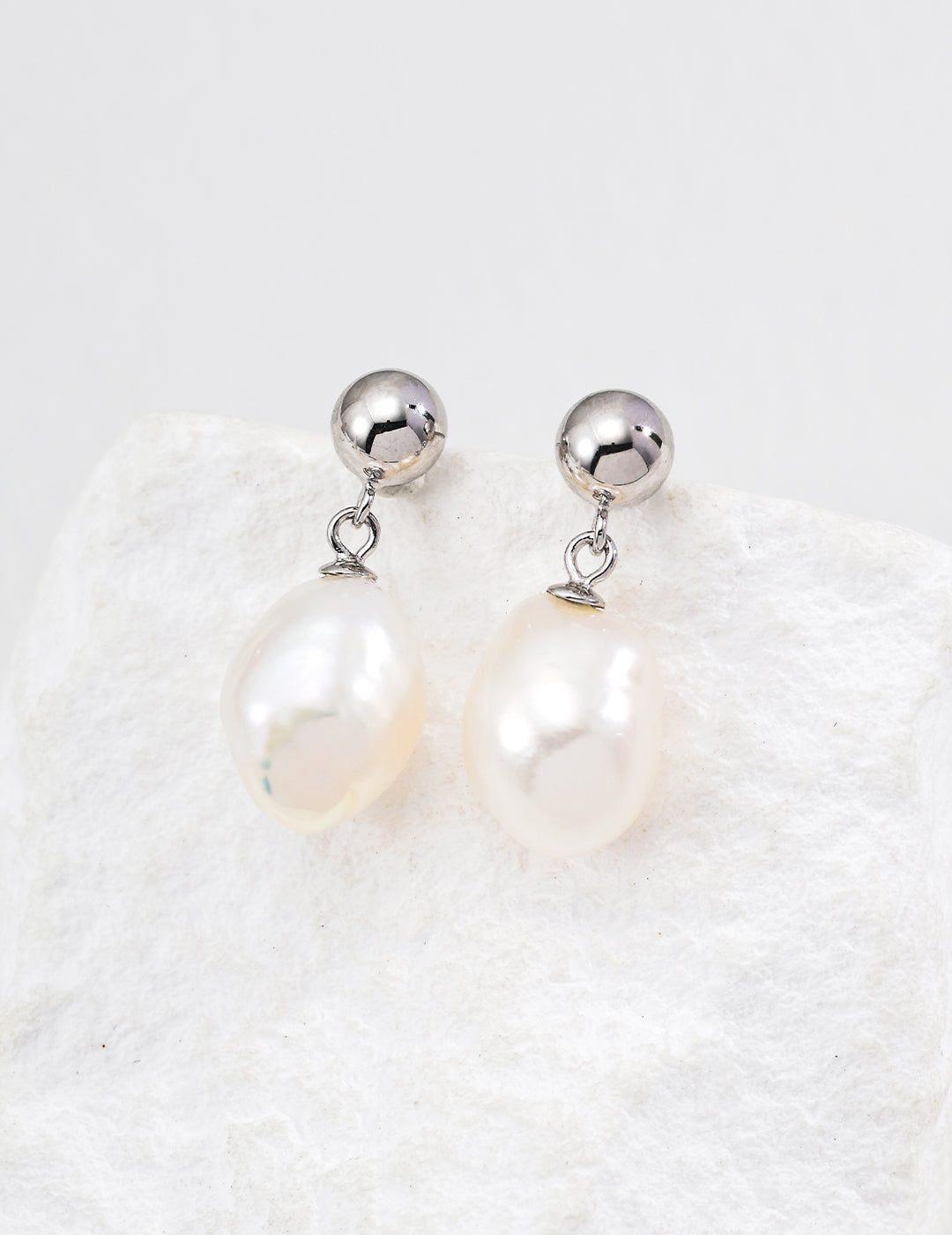 Baroque Pearl Drop Earrings, Irregular Freshwater Pearl Earrings