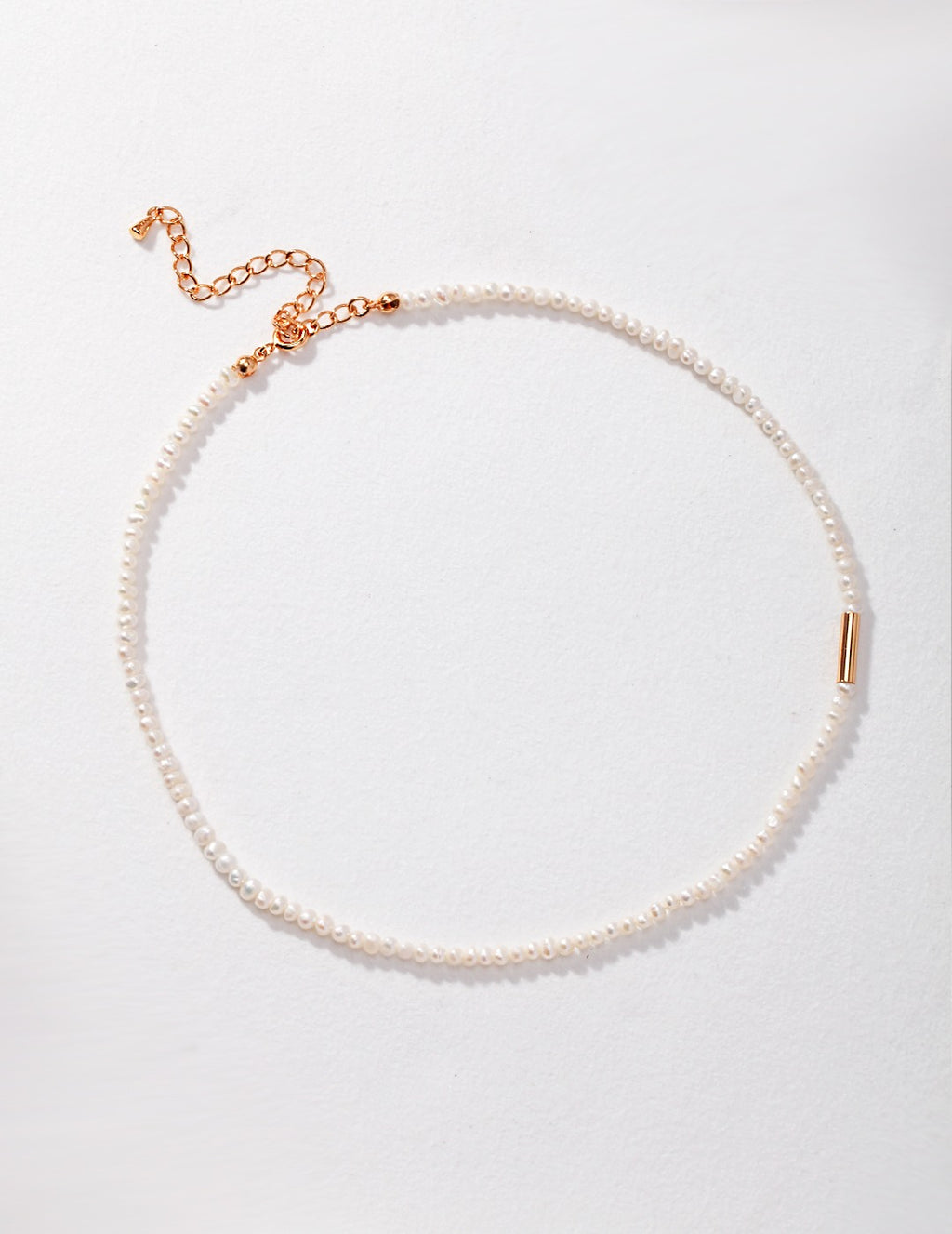 Dainty Tiny Natural Pearl S925 Sterling Silver Choker | Vintage Gold