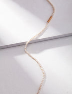 Dainty Tiny Natural Pearl S925 Sterling Silver Choker | Vintage Gold