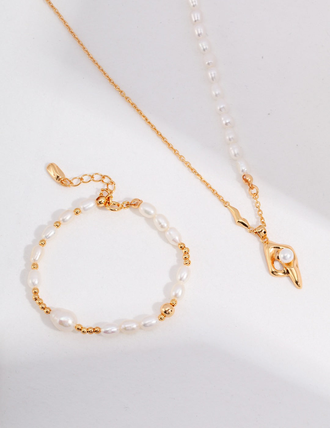 Irregular Freshwater Pearl Beaded Bracelet | S925 Sterling Silver Adjustable Stackable Bracelet