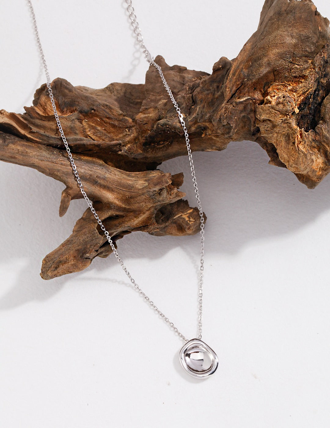 French Vintage Irregular Molten Gold Disc Pendant Necklace