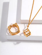 S925 Sterling Silver Geometric Cube Natural Pearl Pendant Necklace