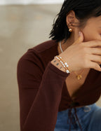 Irregular Freshwater Pearl Beaded Bracelet | S925 Sterling Silver Adjustable Stackable Bracelet