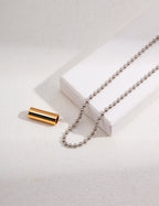 Minimal Geometric Cylinder S925 Sterling Silver Pendant Necklace