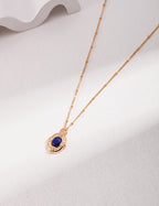 Vintage Gold Lapis Lazuli Sterling Silver Layered Necklace