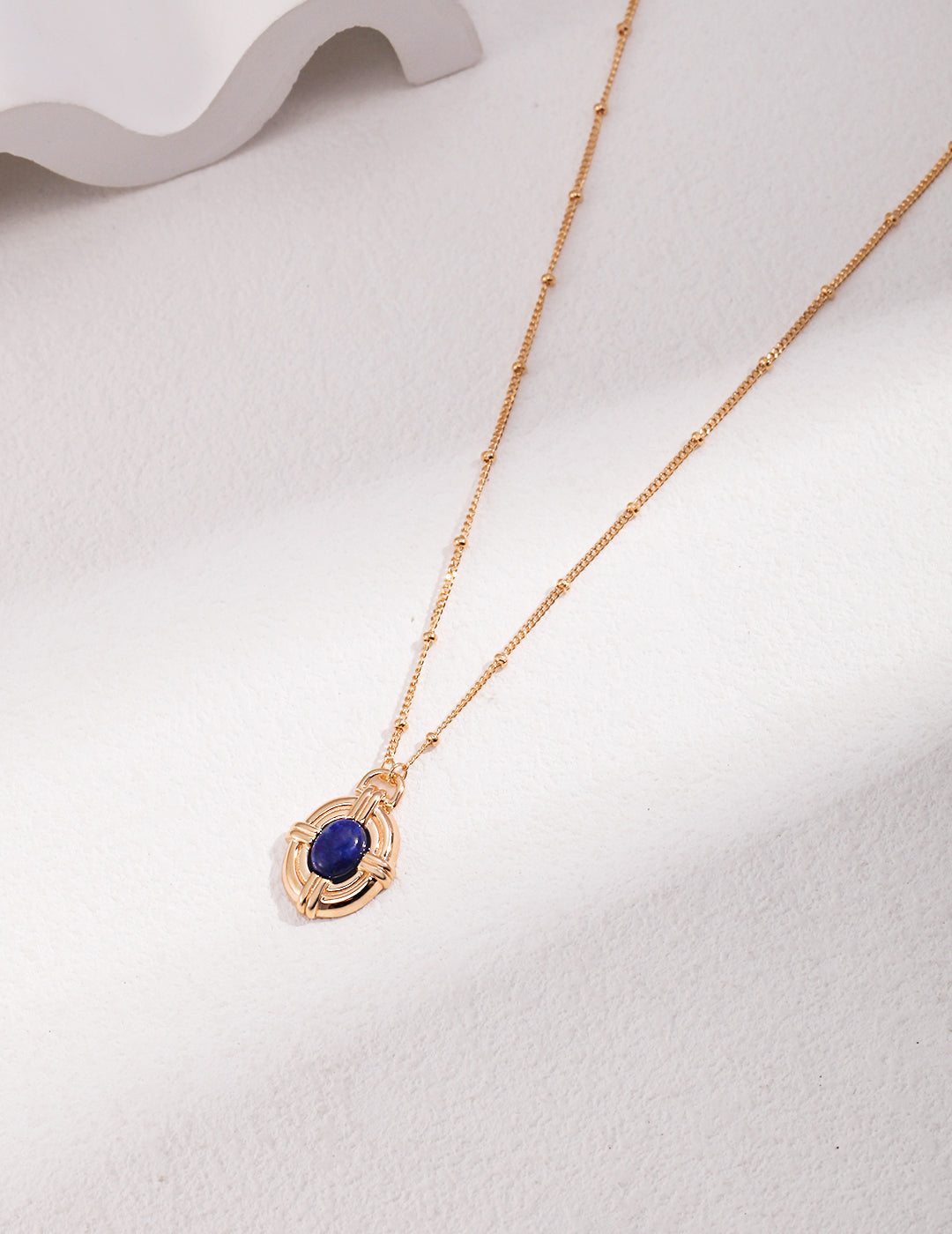 Vintage Gold Lapis Lazuli Sterling Silver Layered Necklace