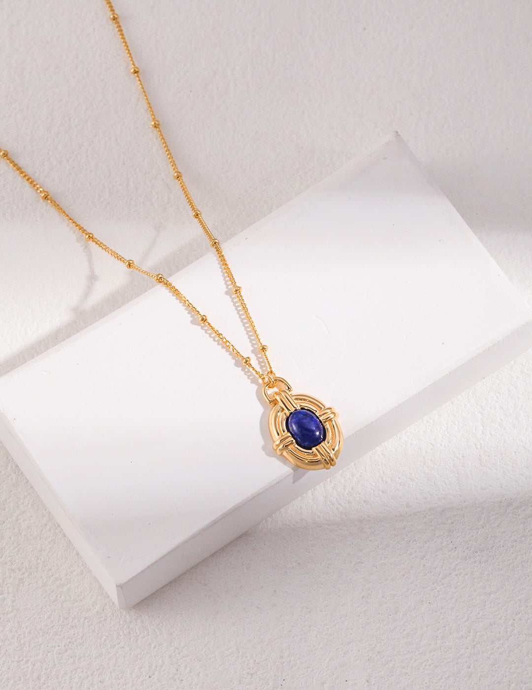 Vintage Gold Lapis Lazuli Sterling Silver Layered Necklace