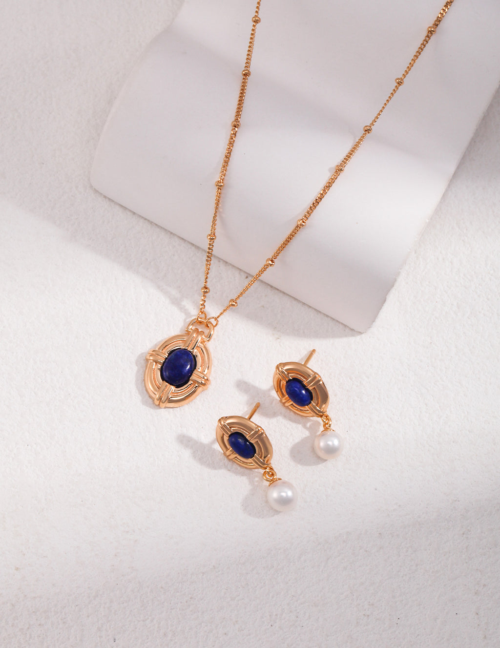 Vintage Gold Lapis Lazuli Sterling Silver Layered Necklace
