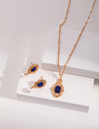 Vintage Gold Lapis Lazuli Sterling Silver Layered Necklace