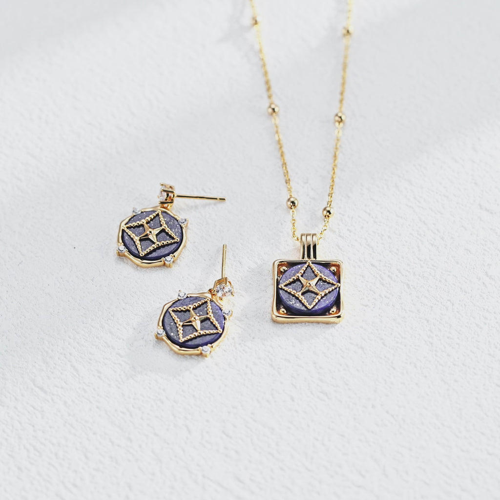 S925 Sterling Silver Vintage Lapis Lazuli CZ Drop Earrings