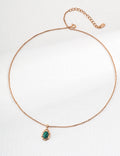 S925 Sterling Silver Natural Gemstone Pendant Necklace | Vintage Gold Bezel Set Malachite & Tiger's Eye Adjustable Necklace