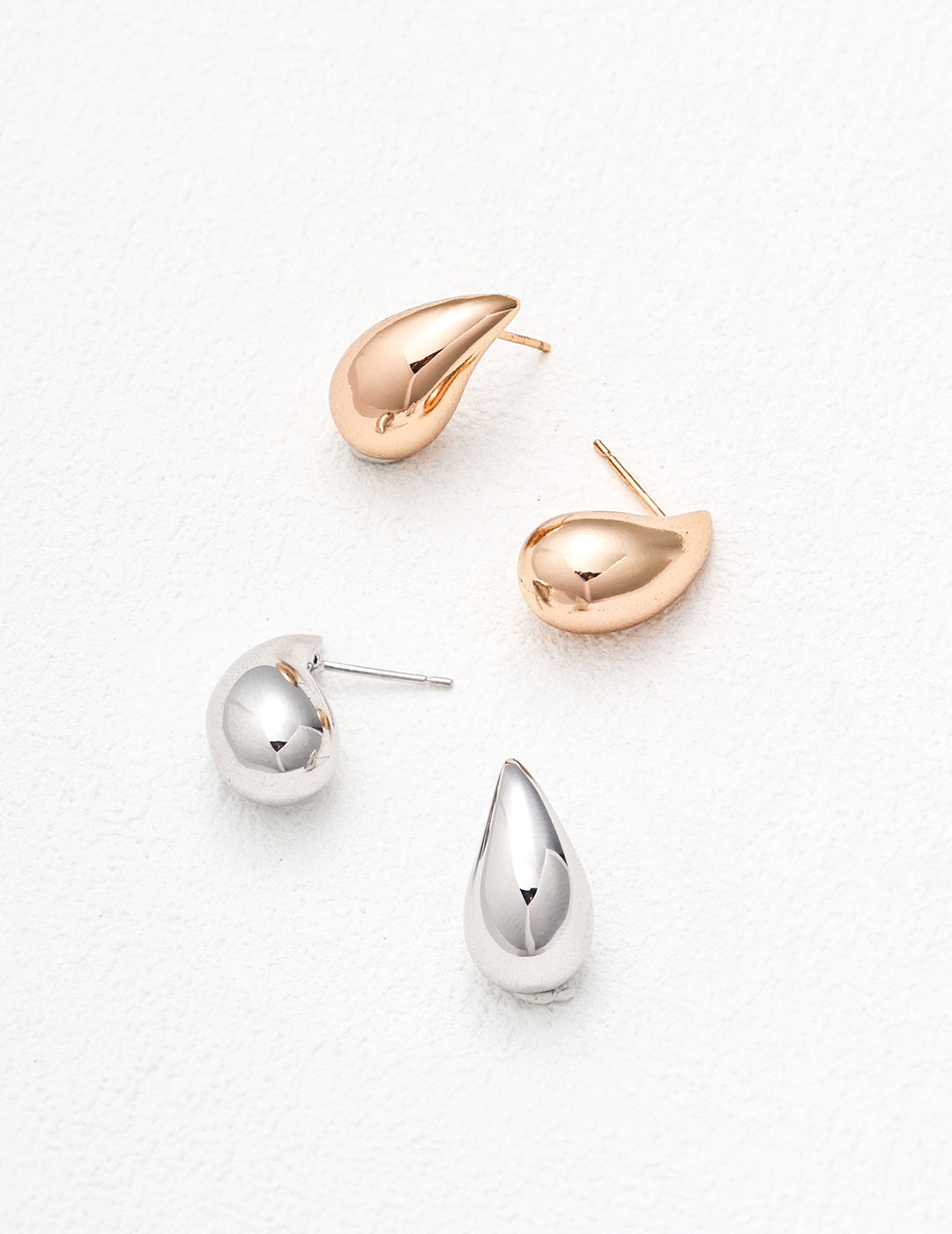S925 Sterling Silver Teardrop Stud Earrings